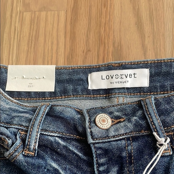 NWT Vervet Women’s Blue Straight Leg Jeans with Worn-In Look Size 25 - Picture 8 of 10
